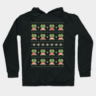 Frogs Hoodie - Frogs In Sweaters (Dark) by HandsOffMyDinosaur